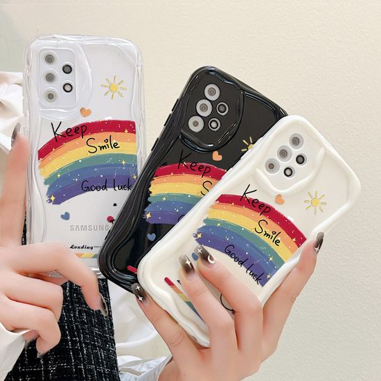 เวฟครีมขอบ เคสโทรศัพท์ For Samsung A55 A35 S24 Ultra A05 A54 A23 A04E A30 A20 A50 A04S A14 A34 A22 A53 A24 A25 A12 A32 A52 A52S A51 A21S A02 A13 S21 S20 FE S22 S23 Ultra 5G อ่อนนุ่ม ซิลิโคน เลนส์ป้องกัน กันกระแทก ปกห