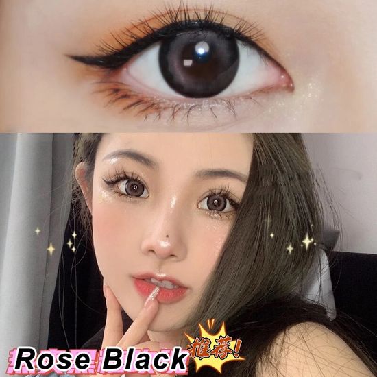 Rose Black / Apsara คอนแทคเลนส์ 14.5 มม. สําหรับ 1 ปี พร้อมค่าสายตาให้เลือก 0.00 ถึง - 8.00