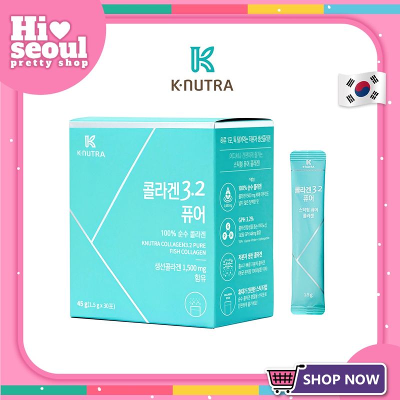 [พร้อมส่ง] KNUTRA COLLAGEN 3.2 PURE (30 ซอง)คอลลาเจนไตรเปปไทด์แท้เกาหลี คอลลาเจนเกาหลี Exp.2024.10.18