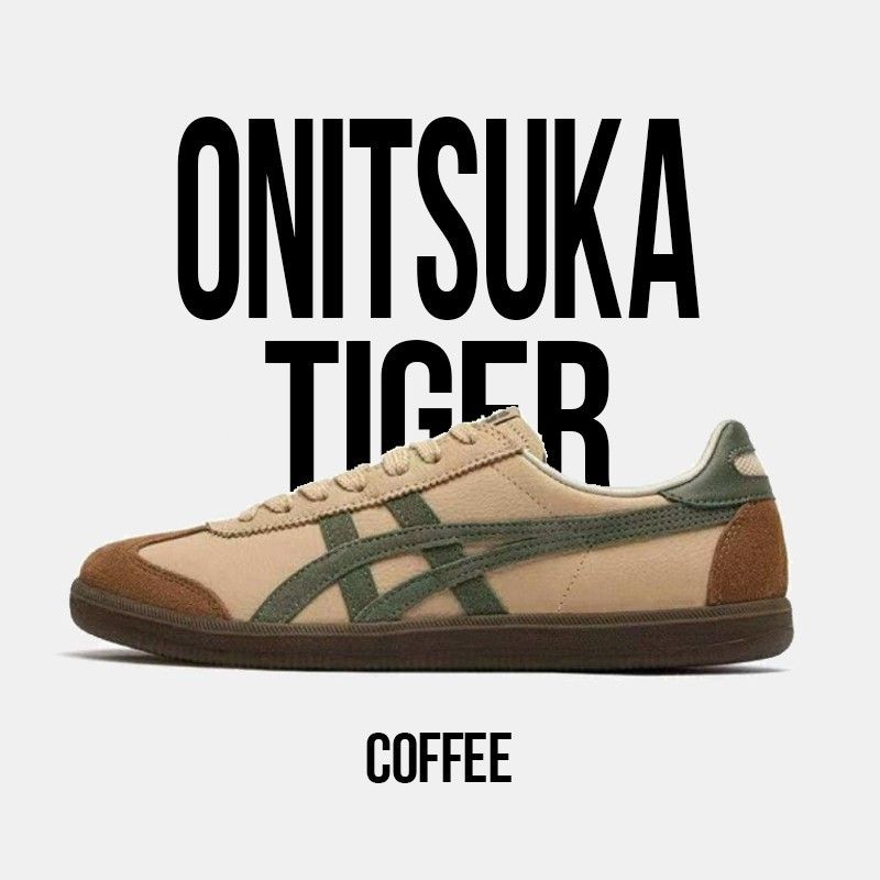 【100% Original 】Tiger TOKUTEN Coffee 1183C86-250 Low Top Unisex Sneakers