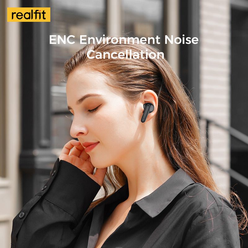 Realfit F3 Bluetooth Earphone -38dB Noise Cancellation Sport Headset 360° Spatial Sound Good Bass