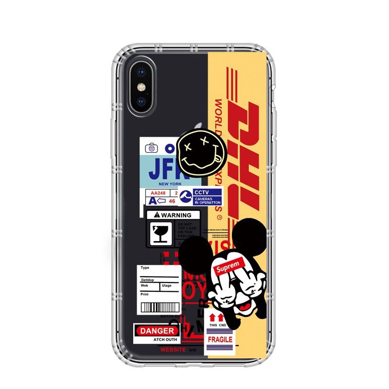 เคสโทรศัพท์มือถือ Tpu แบบใส ลายฉลาก DHL Express แฟชั่นสร้างสรรค์ สําหรับ IPhone 13 14 15 Pro Max Xr 6s Se2 7 8 Plus 11 12 Pro Xs Max