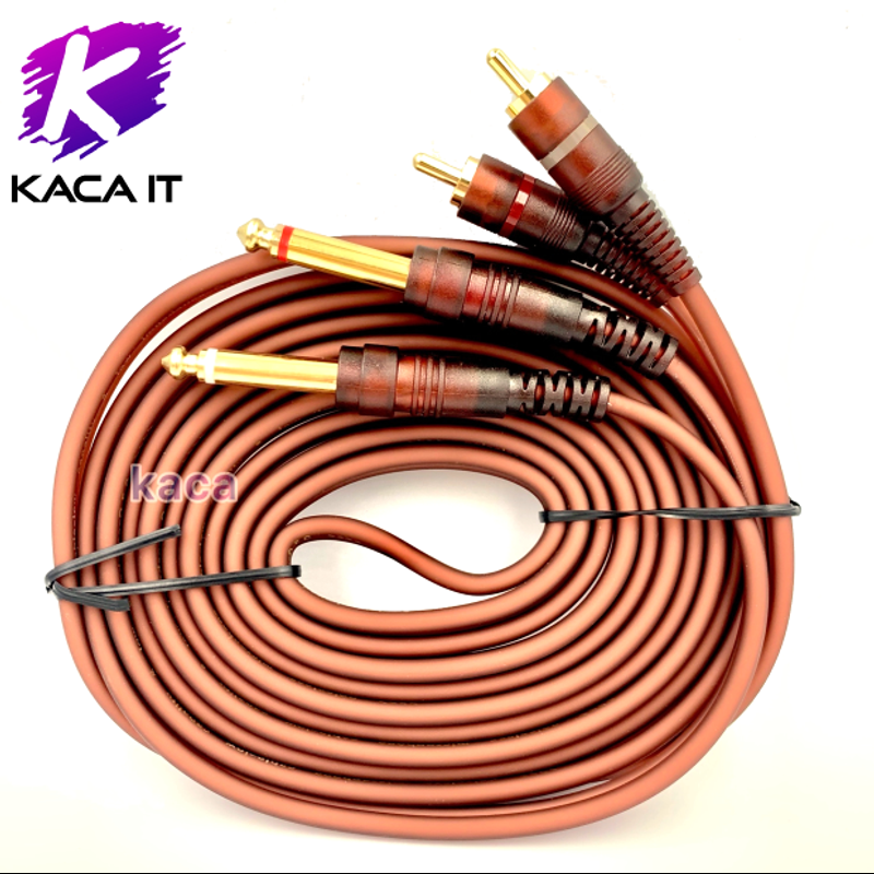 สายสัญญาณ 2RCA - 2MIC RCA-MIC Cable สายทองแดงแท้ ความยาว 1.5 3 5 10 เมตร