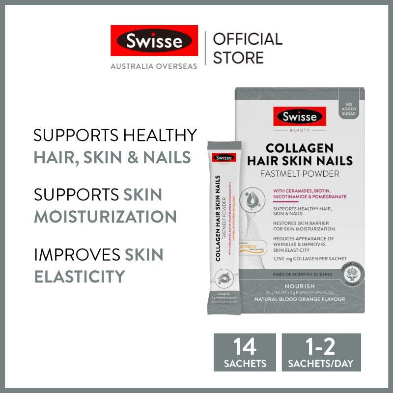 [Buy 1 Get 1 Free] Swisse Beauty Collagen Fastmelt Powder 14x 3g (Detox/ Hair Skin Nails/ Sleep) (EXP:06 2025) [Receive Up to 1 Free Gift Per Order Only]