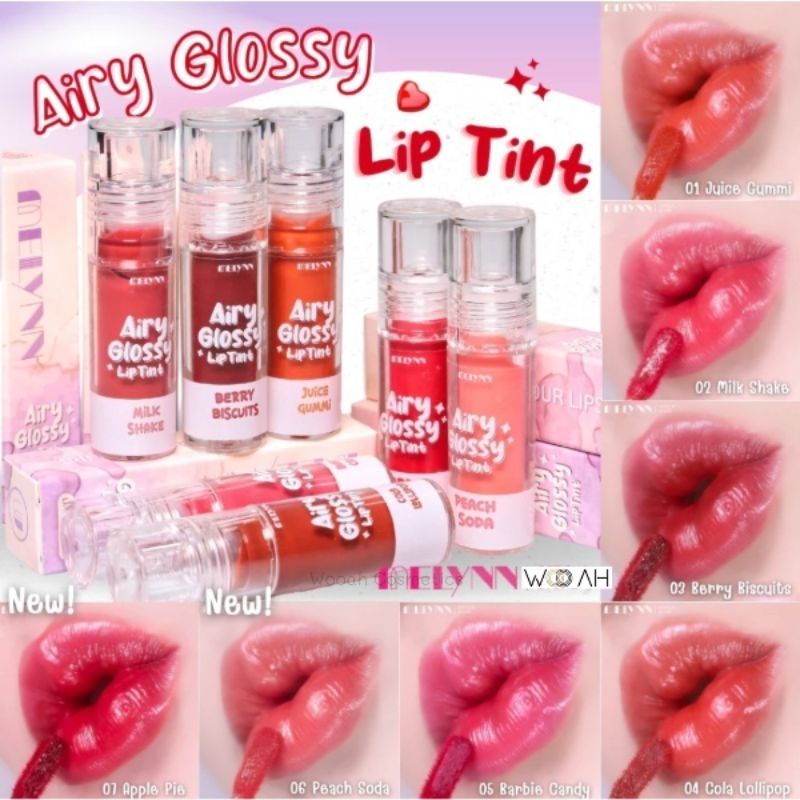 MELYNN Airy Glossy Lip Tint ลิปทิ้นท์แอร์รี่ ลิปกลอสลูกกวาด ลิปมีลีน ลิปปากฉ่ำ มีลีนณ์