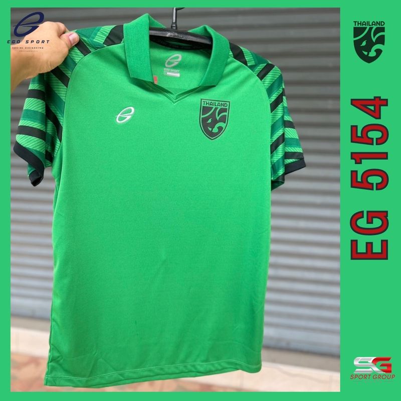 Ego Sport เสื้อกีฬาคอวีปก เสื้อฟุตบอล ฟรี!! โลโก้ช้างศึก EG5154 เสื้อกีฬาคอวีปกแขนสั้น เนื้อผ้าใส่สบาย ลาย Zebre สวยงาม