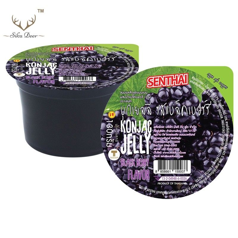 SENTHAI คลีน เยลลี่บุก รสแบล็คเบอรี่ (FJ0007-1) พร้อมทาน 130g x 6 Konjac jelly black berry flavor เพื่อสุขภาพ คุมน้ำหนัก