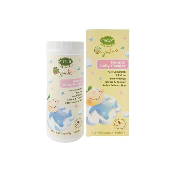 ENFANT (อองฟองต์) Organic Plus Natural Baby Powder แป้งเด็ก สูตรธรรมชาติจากแป้งข้าวโพด 80 g.