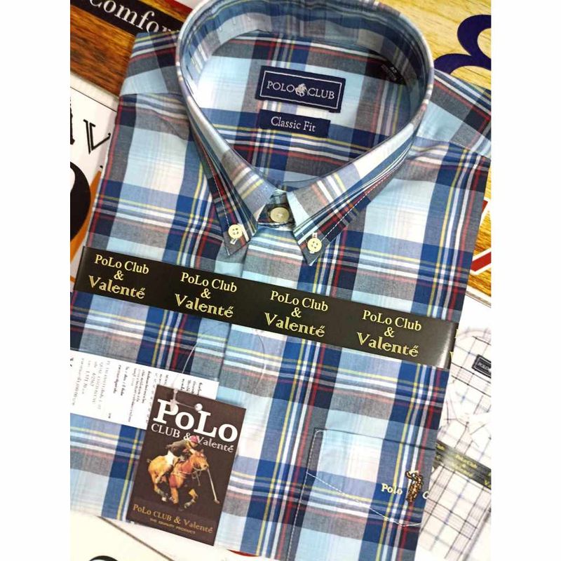 Polo Valente" เสื้อเชิ้ตแขนสั้นและยาวสก๊อตผ้า COTTON CVC เนื้อแน่นสวมใส่สบายจัดลายใหม่มาลด 70% จาก1,690 บาทเหลือ 490 บาท