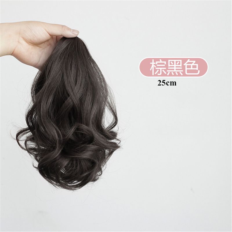 【Akula Store】Curly Wig Hair Tie Ponytail For Ladies Girls Natural Convenient Horsetail Wig Hair Extension Hair Bandage Style Pear Flower Fake Ponytail Big Wave Short Wig