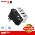 [ส่งฟรีทุกออเดอร์]  Moov HUB02 USB 3 Port ตัวเพิ่มช่องพอร์ต hub usb PC Laptop Notebook OTG โอนถ่ายข้อมูล USB to USB 2.0 x 3 หัวหมุนได้ 180 องศา