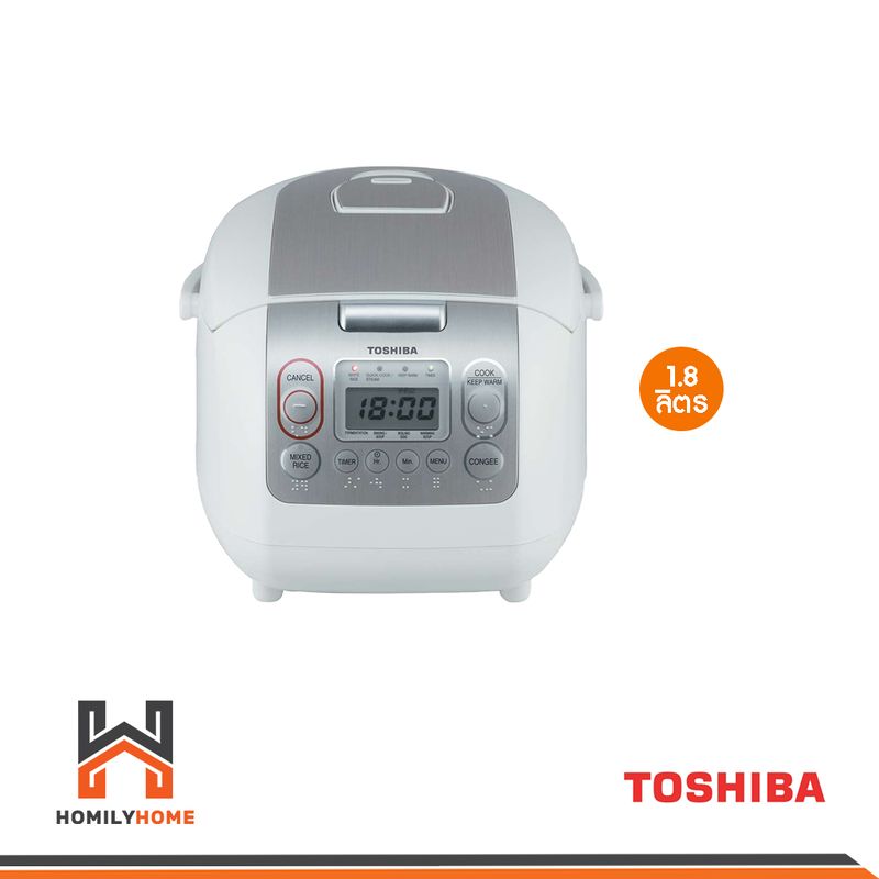 🔥7.7🔥 TOSHIBA หม้อหุงข้าวดิจิตอล ความจุ 1.0 ลิตร รุ่น RC-10NMF(WT) และ 1.8 ลิตร รุ่น RC-18NMF(WT) หม้อหุงข้าว