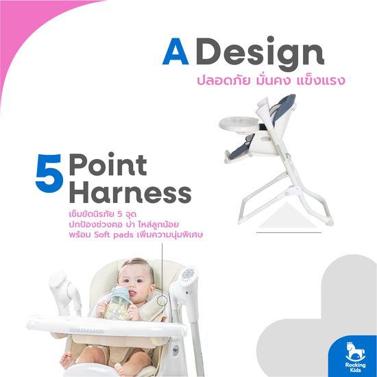 Royal Smart Swing high chair เก้าอี้เด็กดีไซน์สุดล้ำ ด้วยฟังก์ชั่นเสริมสร้างพัฒนาการที่ดีให้กับลูกน้อย