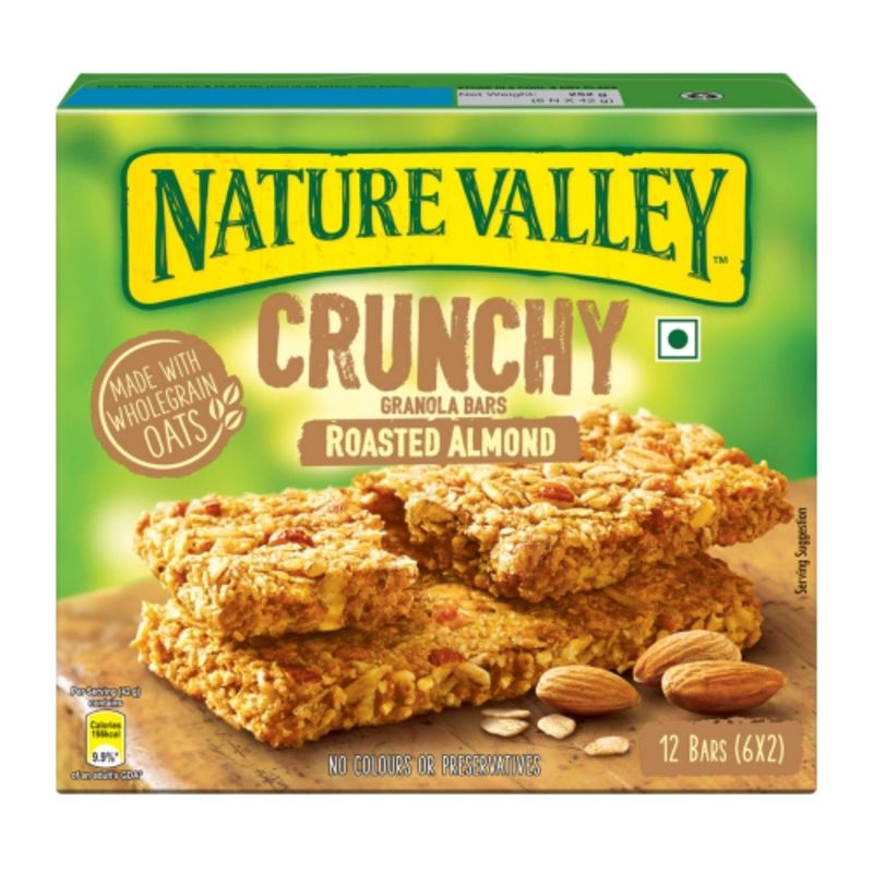 เนเจอร์วัลเล ครันชีกราโนล่าบาร์ รสอัลมอนด์ 5x42 กรัม - Granola Bars Roasted Almond 5x42g Nature Valley