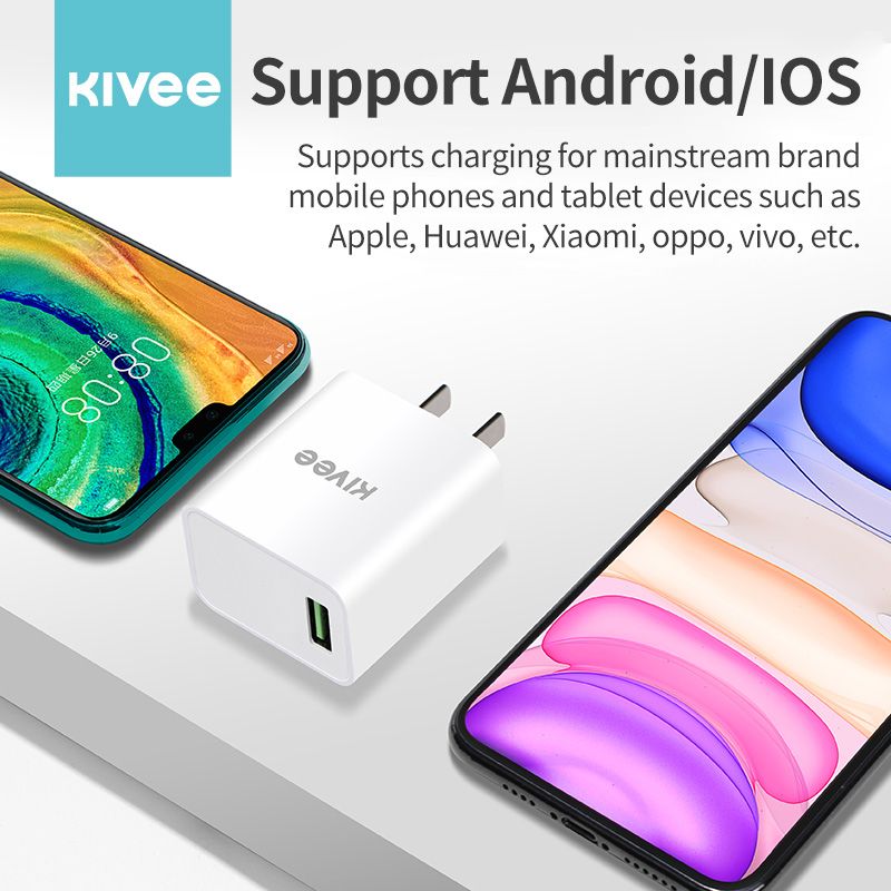 Kivee หัวชาร์จเร็ว ชุดชาร์จ ของแท้ สายชาร์จ+หัวชาร์จ Micro USB Fast Charger หัวชาร์จเร็ว หัวชาร์ทไฟ  รองรับ รุ่น Android iPhone/HUAWEI/Xiaomi/OPPO/VIVO รับประกัน 1 ปี