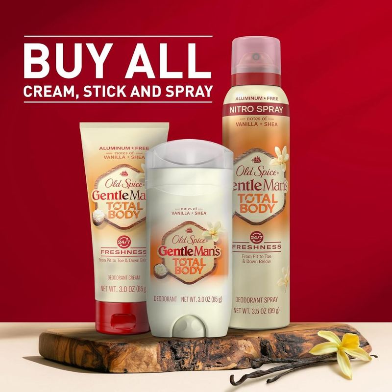 *ลด45.-ใส่โค้ด   THMJUL07* Old Spice Total Body Spray สเปรย์ และ โรลออน ใช้ทั่วตัว กลิ่น Vanilla & Shea หอมหวานวานิลลา