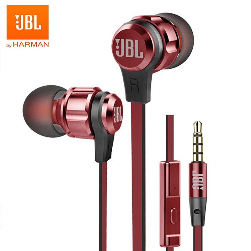 หูฟังชนิดใส่ในหู หูฟังJBL T180A Stereo In-Ear Earphone Running Sports Handsfree Calls with Mic 3.5mm Wired Earbuds Pure Deep Bass Game Music Headset ( หูฟัง  เครื่องเสียง ) T180A Wired In-Ear Earphone in-Ear Headphons หูฟังชนิดใส่ในหู หูฟังแบบมีสาย