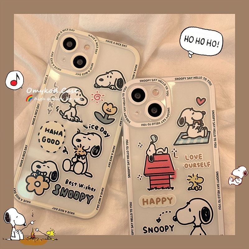 เคสโทรศัพท์มือถือ ซิลิโคนนิ่ม TPU ใส กันกระแทก ลายสนูปปี้น่ารัก สําหรับ Samsung S21 S20 FE S22 S21 S20 Plus Ultra Note 20Plus M33 M23 M53