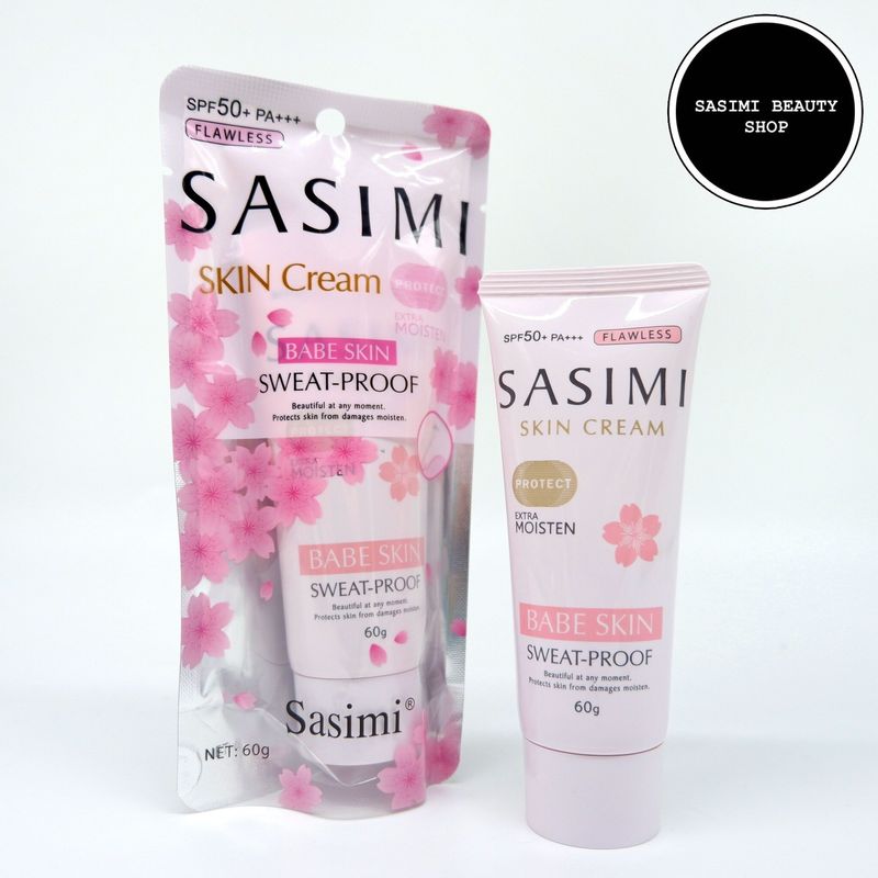 SASIMI Sun Cream ครีมกันแดดซาซิมิ สูตรว่านหางจระเข้ และ ซากุระ SPF50 PA+++