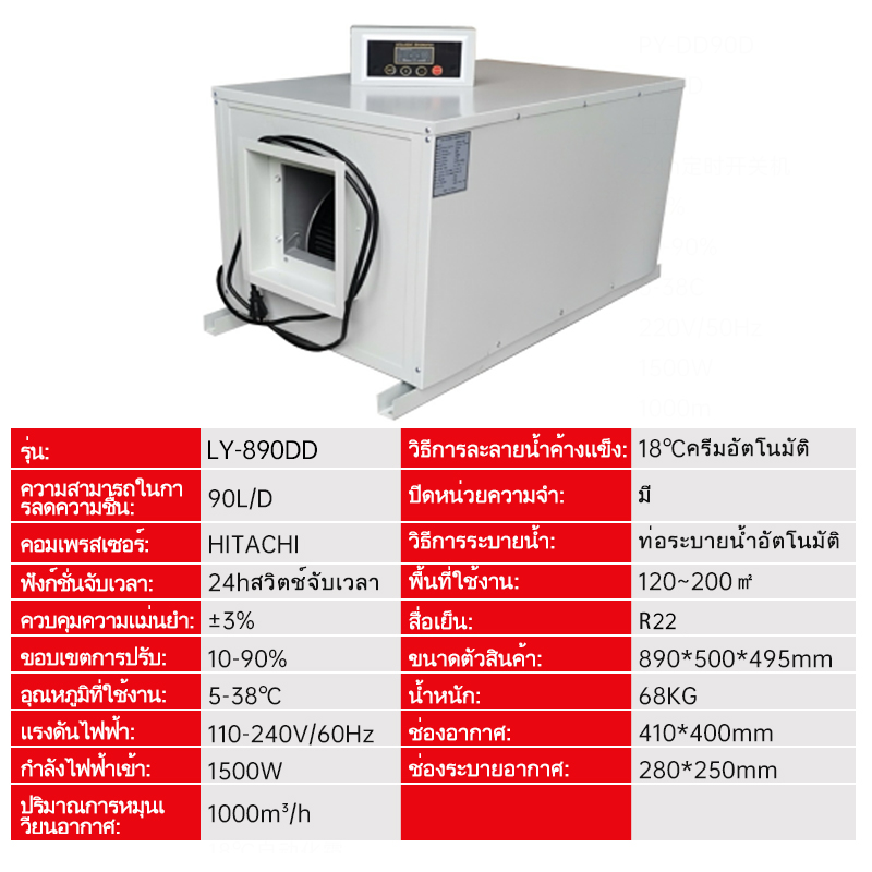 LANYEเครื่องลดความชื้นสำหรับปลูกกัญชา90Lใหญ่ในเรือนกระจก เครื่องดูดความชื้นอุตสาหกรรม dehumidifier Moisture absorber dryer เครื่องดูดความชื้นในฟาร์ม