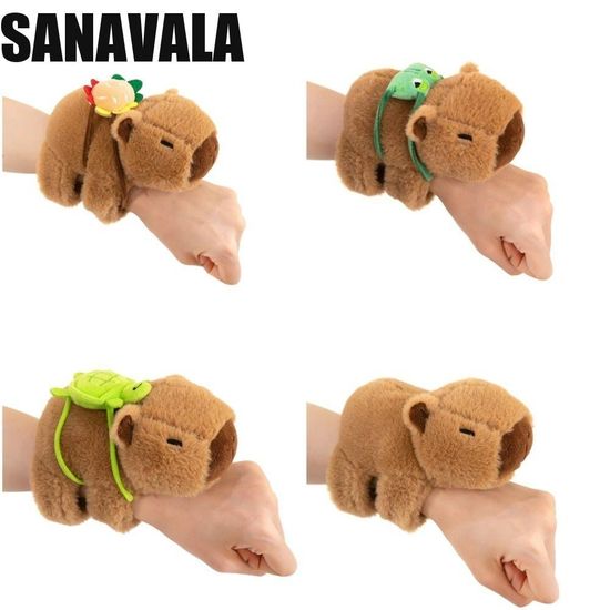 Sanavala สร ้ อยข ้ อมือตบ Series, Capybara หนูสีชมพู Capybara ตุ ๊ กตาตุ ๊ กตาตบสร ้ อยข ้ อมือ , จําลองตุ ๊ กตาน ่ ารักนุ ่ ม Capybara ตุ ๊ กตาสายรัดข ้ อมือของขวัญวันเกิด