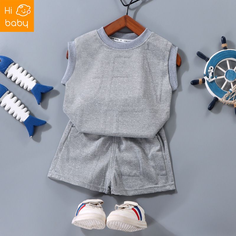 Childrens Suit New Summer Childrens Vest Suit Boys and Girls Sleeveless Internet Popular Summer Clothes for Big Children Western Style Loosening Childrens Clothing