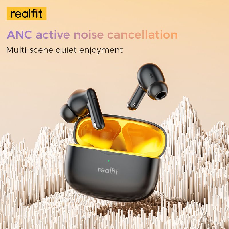 Realfit F3 Bluetooth Earphone -38dB Noise Cancellation Sport Headset 360° Spatial Sound Good Bass