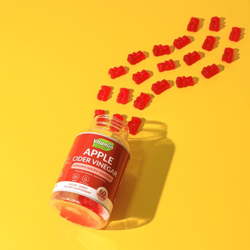 Vitamin Projects Apple Cider Gummies วิตามินแอปเปิ้ลไซเดอร์ [ขวดแดง] [60 เม็ด/กระปุก] [1 กระปุก] วิตามินควบคุมน้ำหนัก