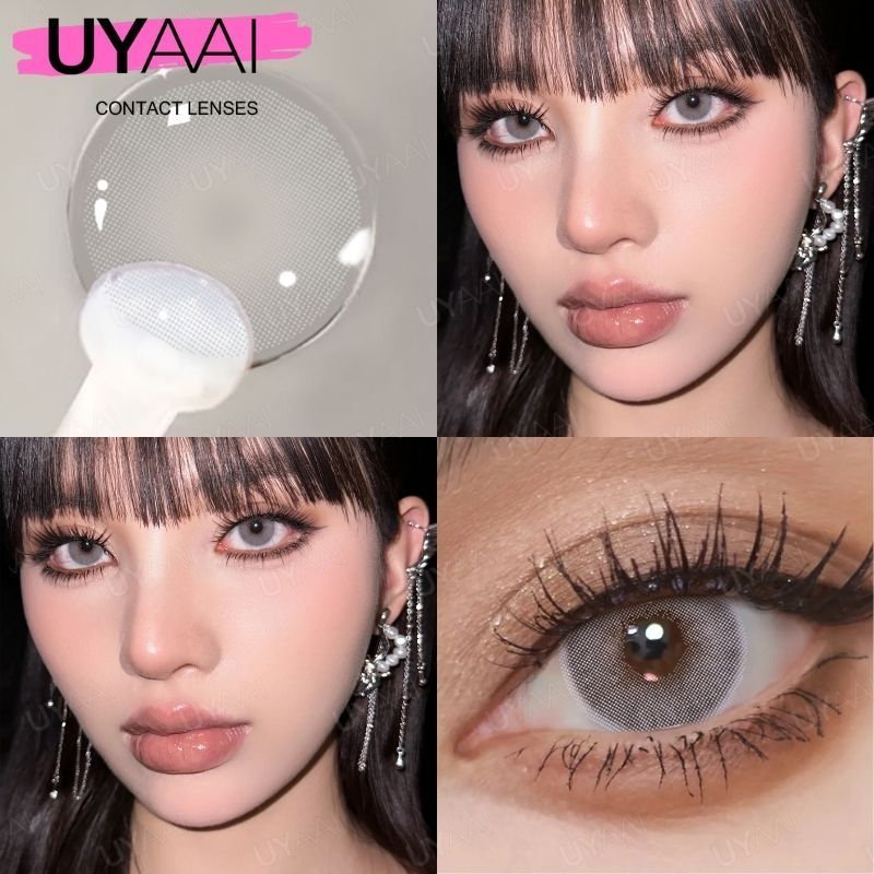 {เกรด -0.75~-8.00} Uyaai คอนแทคเลนส์โพลาร์ไลท์ สีเทา 2 ชิ้น ต่อคู่