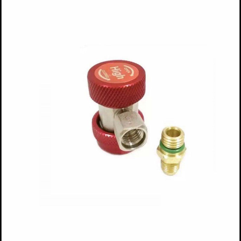 คอปเปอร์ เติมน้ำยาแอร์ R134a (สีแดง) AC Coupler R-134a High side คอปเปอร์แอร์ หัวเติมน้ำยาแอร์134 คอบเปอร์ น้ำยา แอร 134a ข้อต่อเติมน้ำยา หัวต่อ เติม น้ำยาแอร์แอร์ น้ำยาแอร แอ