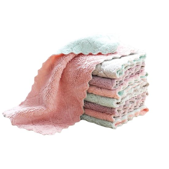 YUANTA ผ้าอเนคประสงค์ไมโครไฟเบอร์สำหรับทำความสะอาด คละสี Cleaning Cloths Dishwash Cloths Soft And Easy to Dry