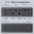 Wavlink สถานีเชื่อมต่อสากล10-In-1 Usb 3.0 Dual-Monitor พร้อม Hdmi 2KHdmi 4Kกิกะบิตอีเธอร์เน็ตแบบมีสาย3 5มมแจ็คเสียงพอร์ต Usb 3.0และ100W Usb-C Pd ชาร์จพอร์ต Thunderbolt 3/4สำหรับ M1/M2 Macbook Pro/air พื้นผิว Pro และแล็ปท็อปอื่นๆ