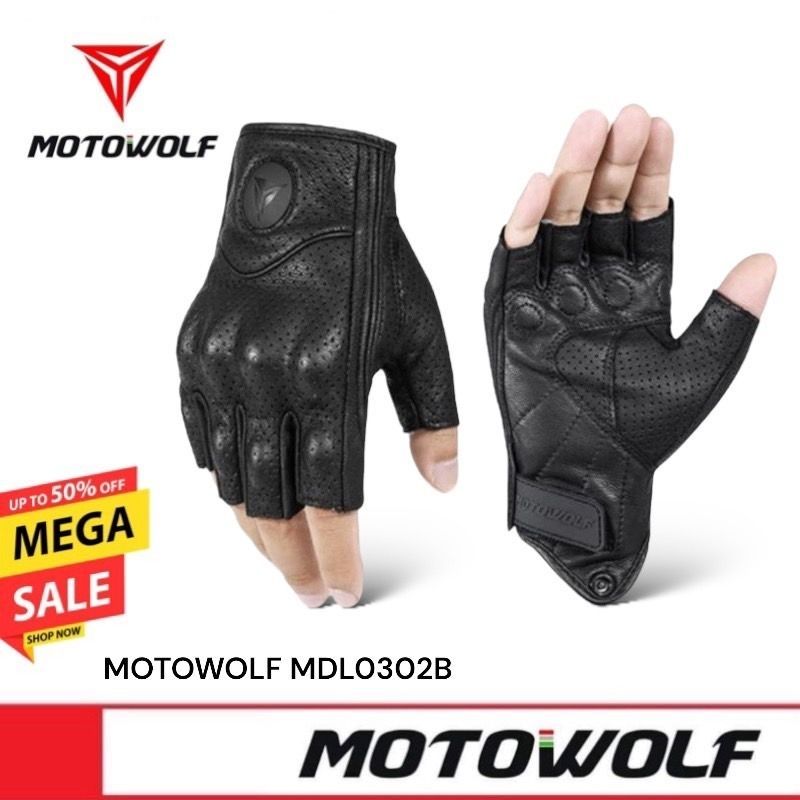 [ในไลฟ์มีโค้ดลด 100.-]🔥 MOTOWOLF MDL 0302B ถุงมือหนังแท้ สำหรับขี่มอเตอร์ไซค์ สำหรับไรเดอร์