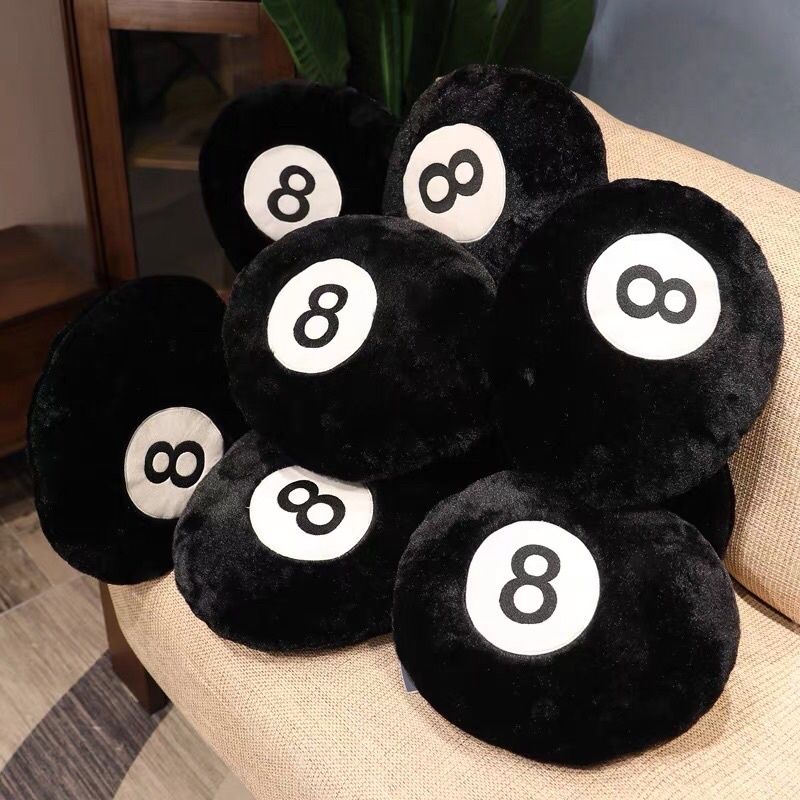 8ball หมอนเลข8 stussy 8ball สีดำ ขนนุ่ม (8ball) eight ball( AC888 )