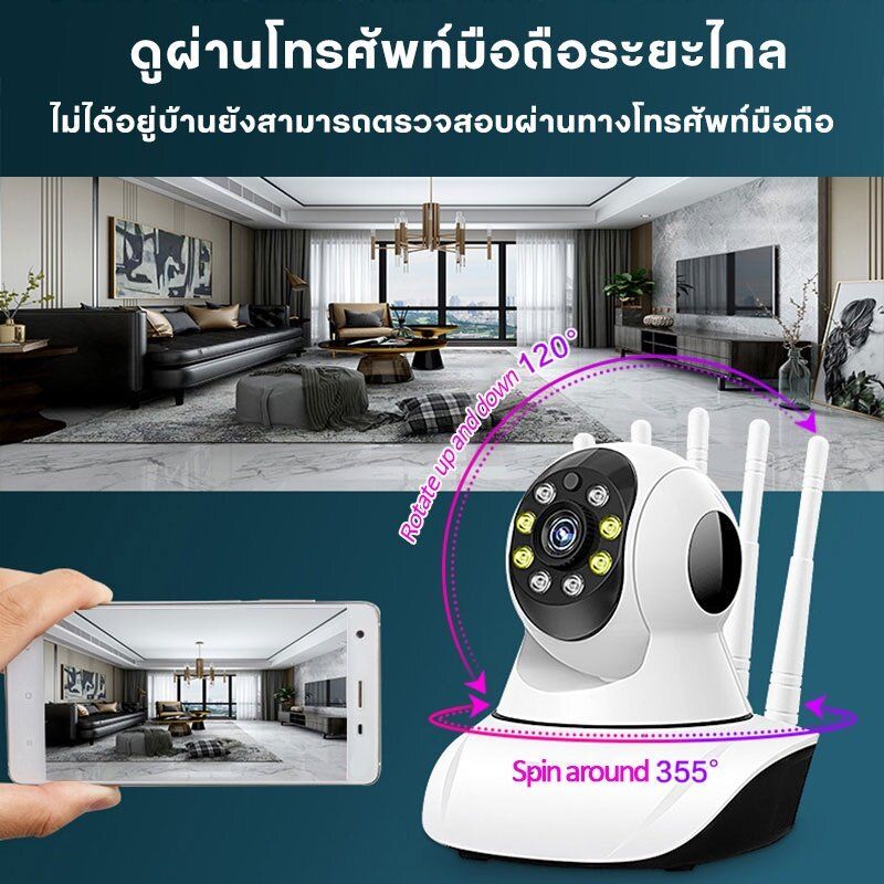 🇹🇭Ekcam กล้อง IP Camera 5/3ล้านพิกเซล 3เสา รุ่นขายดีที่สุดกล้องวงจรปิด กล้องไร้สาย กล้องในบ้าน CCTV APP V380 Pro