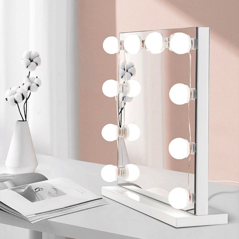 Makeup Mirror Light ไฟแต่งหน้า ไฟแต่งหน้า ไฟกระจก 10 หลอด โคมไฟแต่งตัว，ไฟโต๊ะเครื่องแป้งLED สไตล์ฮอลลีวูด ไฟกระจกโต๊ะเครื่องแป้ง