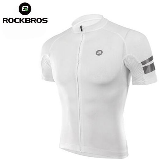 ROCKBROS เสื้อเจอร์ซีย์นักปั่น ระบายอากาศ ทุกเพศ กางเกงขาสั้นสำหรับปั่นจักรยาน ชุดปั่นจักรยานที่สะดวกสบายพร้อมโลโก้สะท้อนแสงเสื้อผ้ากีฬากลางแจ้ง