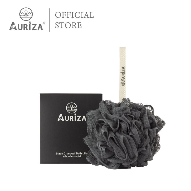 Auriza Black Charcoal Bath Lilly ใยขัดตัว ใยขัดผิวสำหรับอาบน้ำ