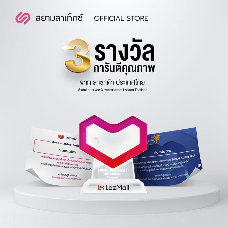 (ซื้อ 1 แถม 1) SiamLatex Micro Pillow  หมอนยางพาราปั่น อัดแน่น นุ่ม ฟู เด้งเต็มๆ ใบ เหมาะกับคนติดหมอนสูง ช่วยลดอาการปวดต้นคอ ปวดหลังได้ดี หมอนเย็น