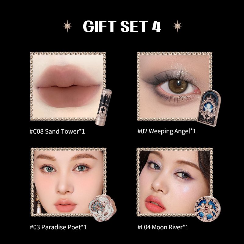 Flower Knows Little Angel Collection Makeup Gift Set Include Lipstick Blush Highlighter Eyeshadow and more