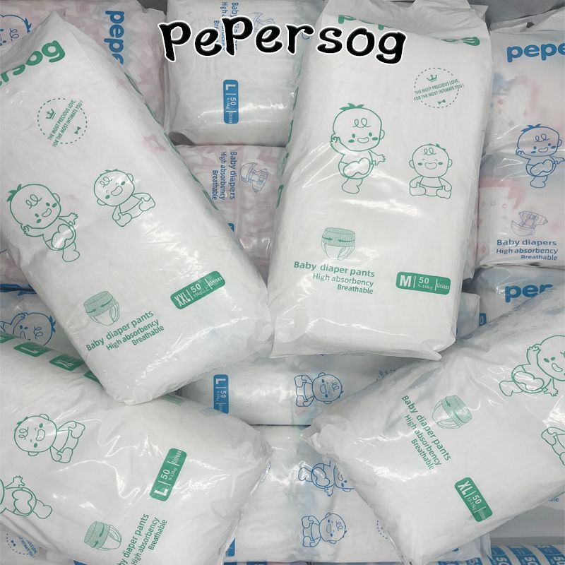 （จัดส่งทันที）ผ้าอ้อมเด็กแบบกางเกง Peppersog Pants 50 ชิ้น ขนาดเต็ม M-XXL ผ้าอ้อมเหมาะสำหรับทุกเพศ ระบายอากาศได้ดี แห้ง และดูดซับได้สูง