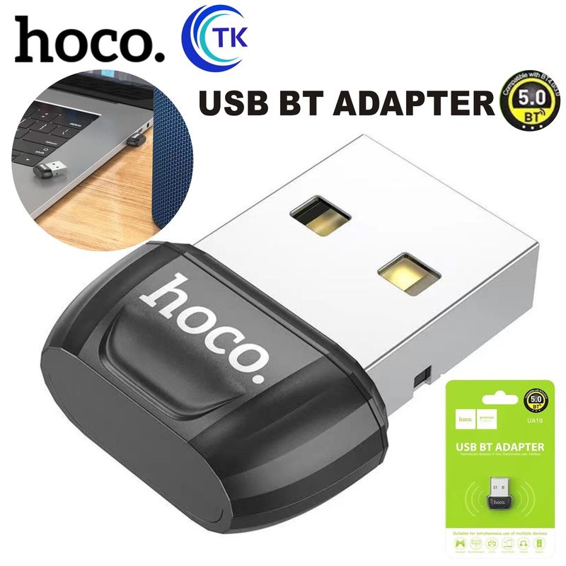 HOCO UA18 ตัวรับสัญญาณบูลทูธ USB Bluetooth Transmitter V5.0 Portable Adapter ใช้กับอุปกรณ์ที่ไม่มีสัญญาณบูลทูธ