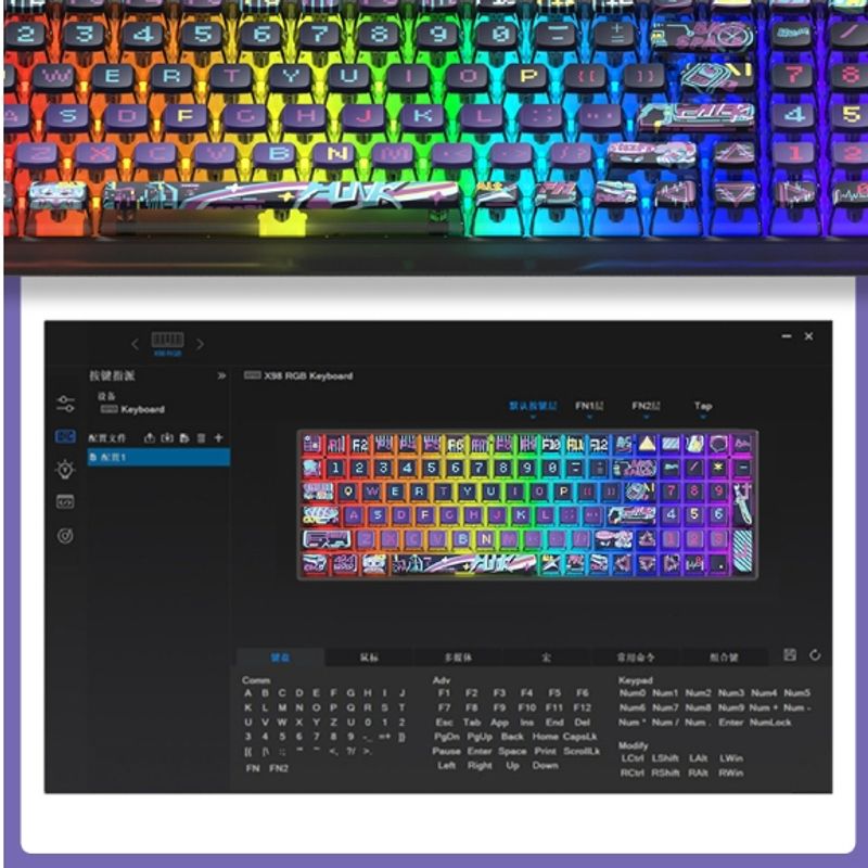 Weikav WK100 คีย์บอร์ดไร้สายแบบกลไกพร้อมคีย์บอร์ดเกมบลูทูธ RGB Hot Swap สําหรับแล็ปท็อป