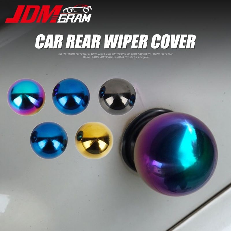 JDMGRAM Burnt Blue รถ Wiper ฝาครอบลูกบิดด้านหลัง Auto Universal Wipers หมวกแขนสกรูบอลรถยนต์อุปกรณ์เสริมภายนอก