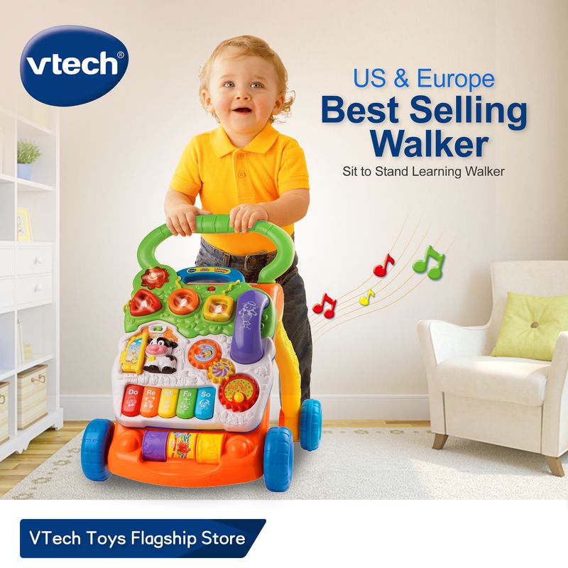 VTech วีเทค รถผลักเดิน รถหัดเดิน เสียงดนตรี ปรับความเร็วได้ แผงกิจกรรมเรียนรู้ ของเล่นเด็ก เสริมพัฒนาการ 9 เดือน 1 ปี 1.5 ปี Sit to Stand Walker