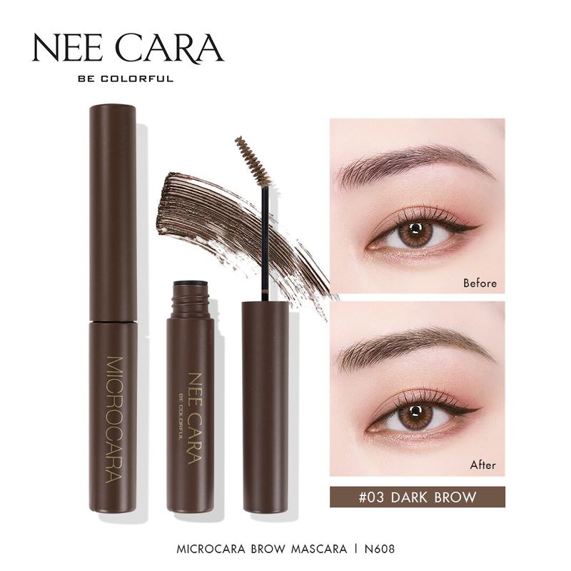 NEE CARA นีคาร่า มาสคาร่าคิ้ว มาสคาร่าปัดคิ้ว หัวแปรงสลิม N608 NEE CARA MICROCARA BROW MASCARA