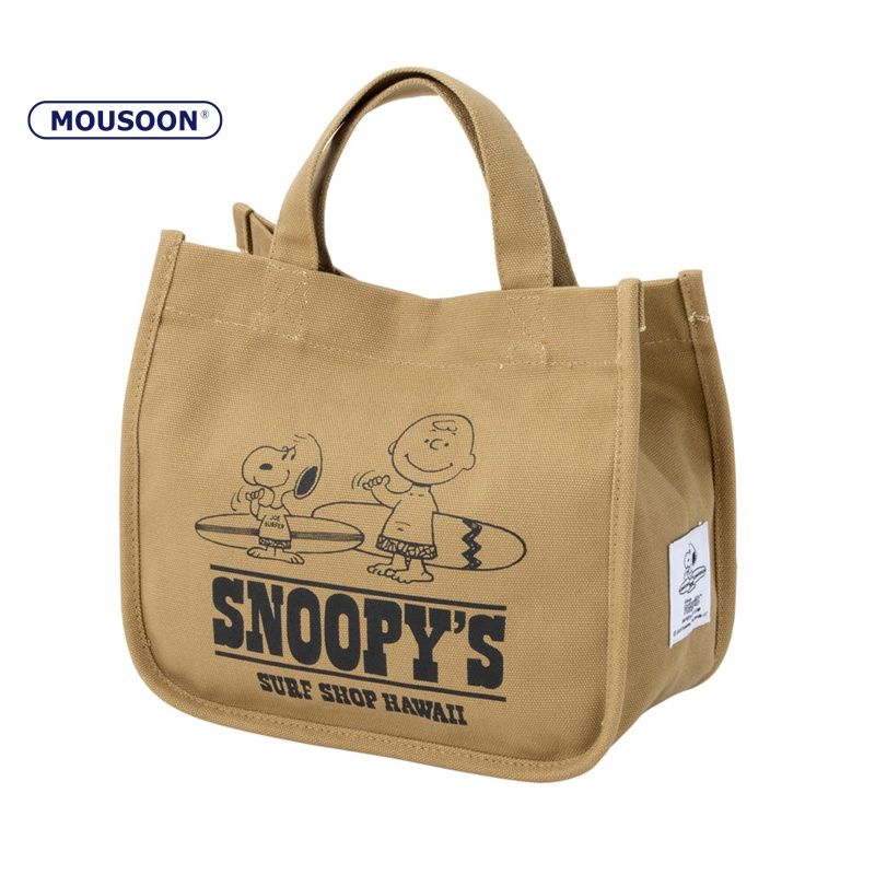 MOUSOON กระเป๋าถือผ้าแคนวาสผู้หญิง Snoopy แคนวาสน่ารัก ใหม่ กระเป๋าใส่ข้าวญี่ปุ่น