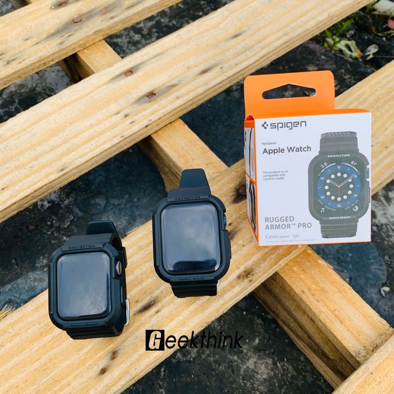 เคสซิลิโคน Spigen GEEKTHINK สำหรับ Apple Watch Ultra 49Mm 40Mm 41Mm 42Mm 45Mm 38Mm ยาง Correa สร้อยข้อมือสำหรับ I Watch Series 8 7 3 5 6 4 (ไม่มีนาฬิกา)