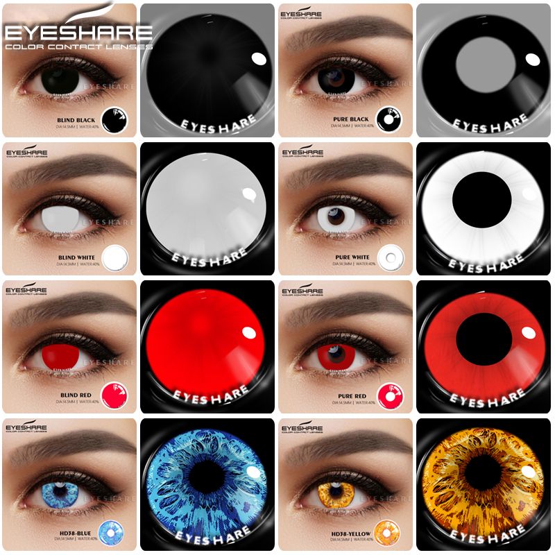 ส่งไวจากไทย 👻คอนแทคเลนส์ Cosplay👻 ตัวละครฮัลโลวีน สวมบทบาท 14.5MM.1คู่ สีใสสุดๆ ลายการ์ตูนอนิเมะ คอนแทคเลนส์แห่งปี