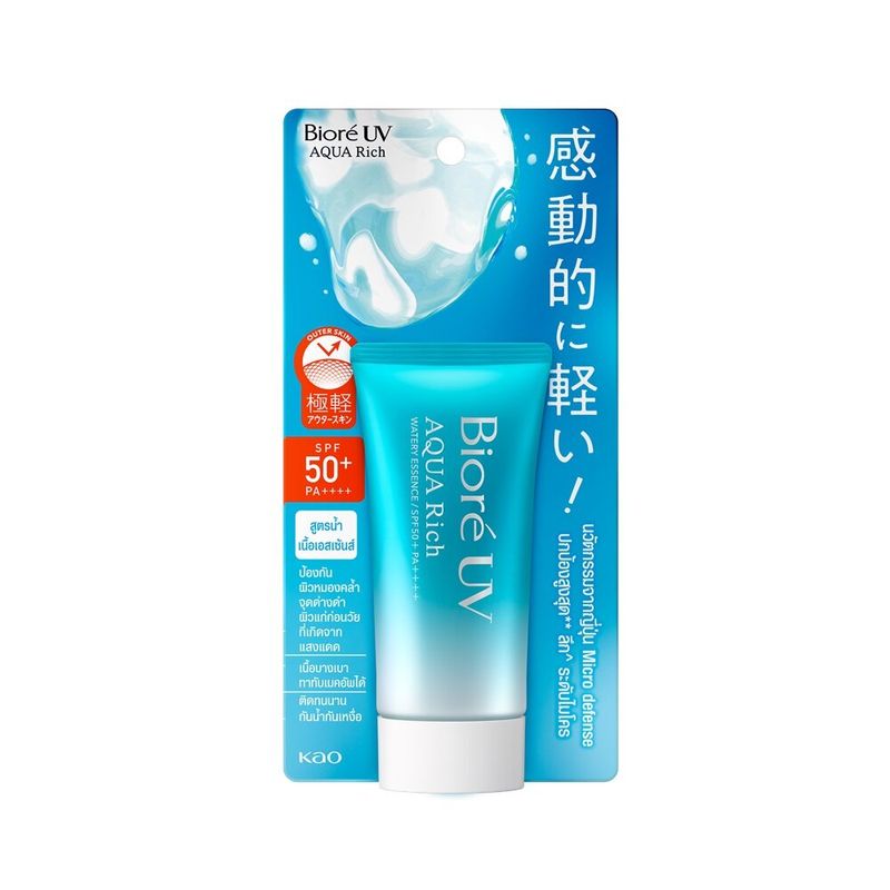 Biore Uv Aqua Rich Watery Essence บิโอเร ยูวี อควา ริช วอเตอร์รี่ เอสเซนส์ 50 ก. (กันแดดบางเบา)